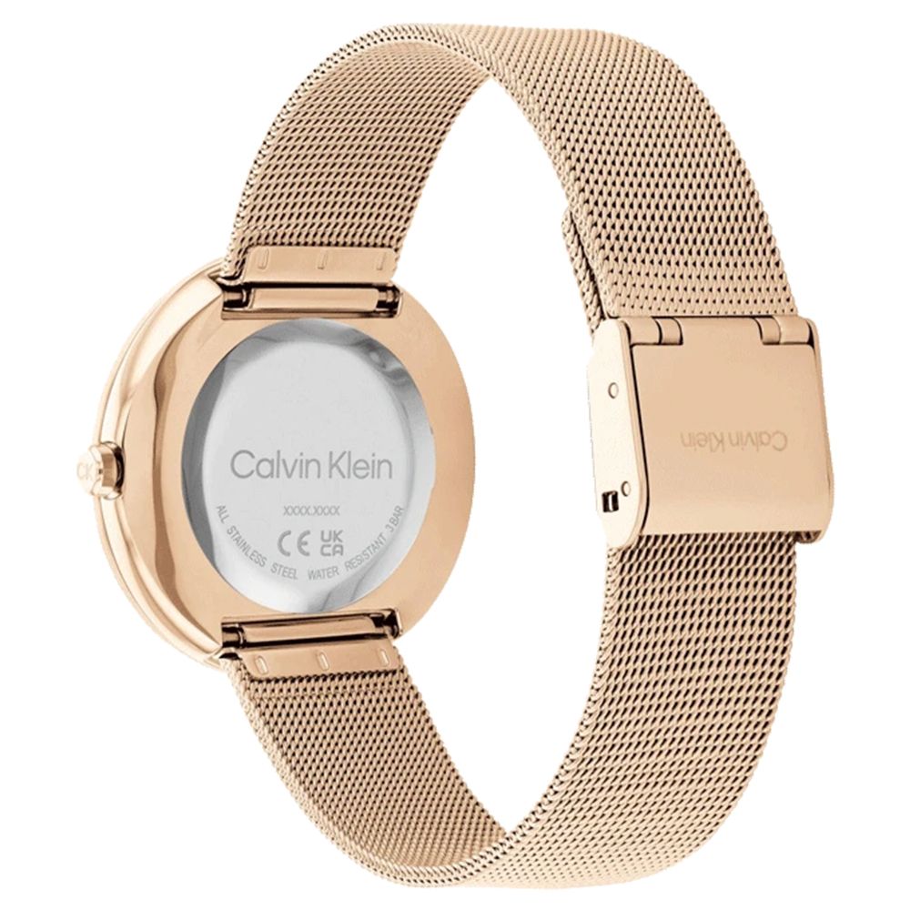 Calvin Klein 凱文克萊 典雅米蘭帶腕錶/玫瑰金/34mm/CK25200013