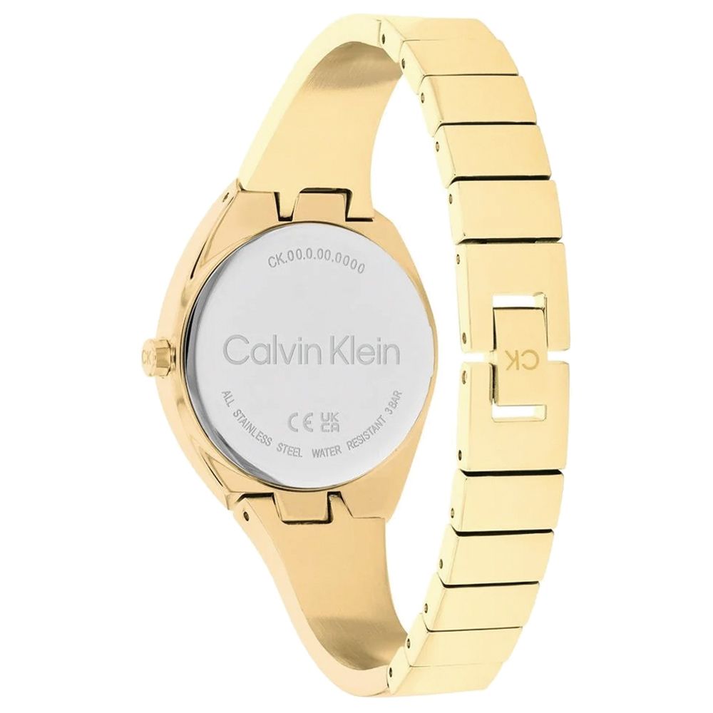 Calvin Klein 凱文克萊 典雅拼接手環式腕錶/金/30mm/CK25200235