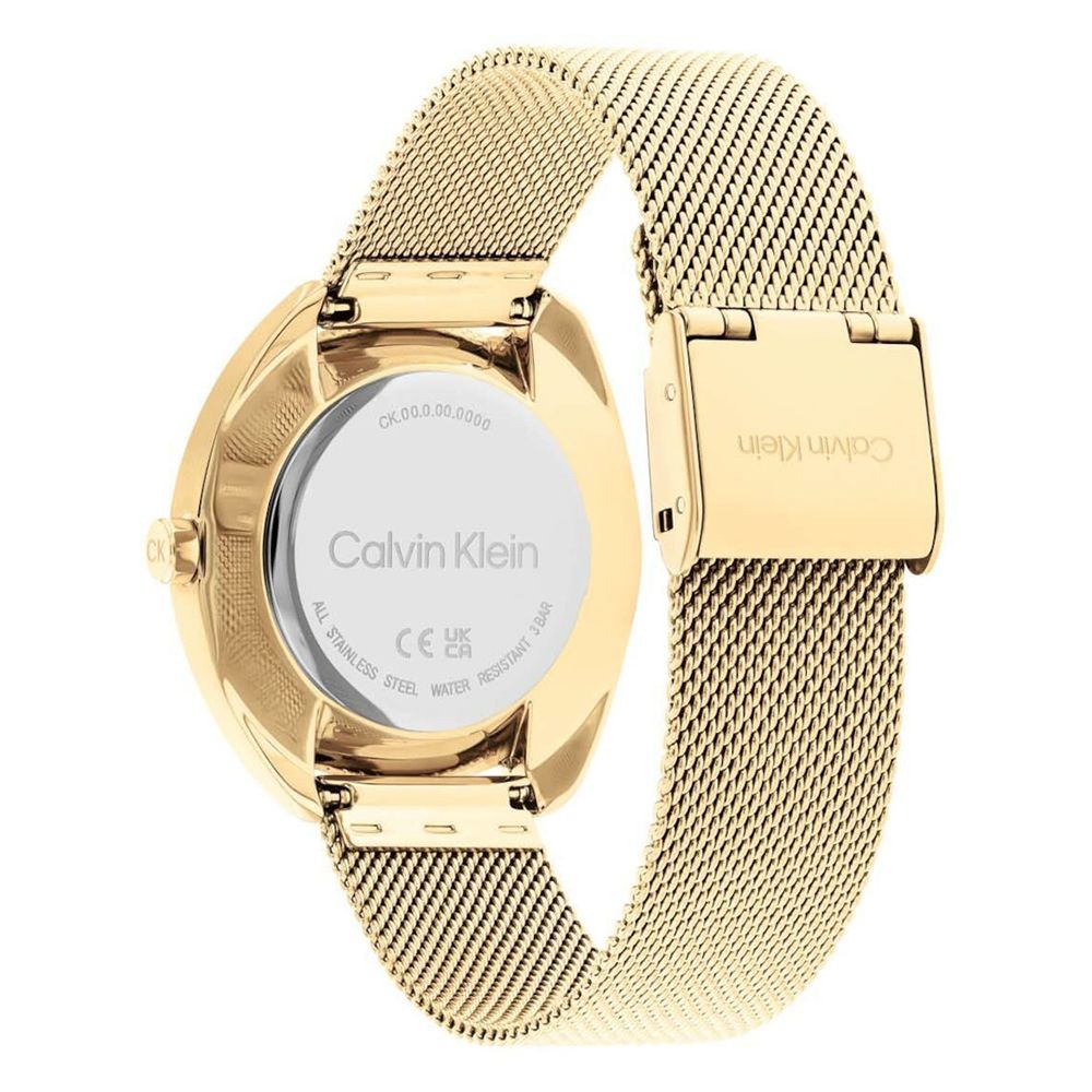 Calvin Klein 凱文克萊 米蘭帶時尚腕錶/黑X金/34mm/CK25200271