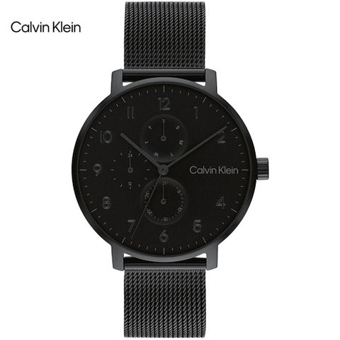 Calvin Klein 凱文克萊 米蘭帶時尚腕錶/金/44mm/CK25200109