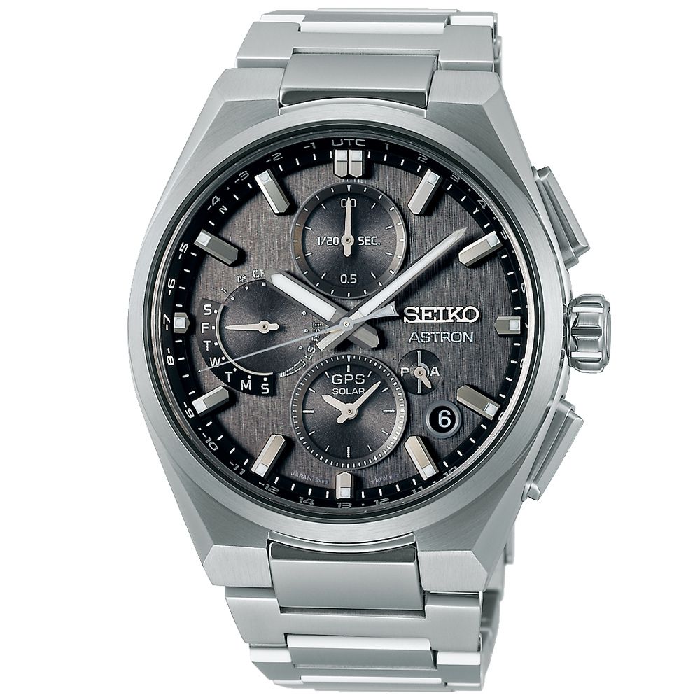 SEIKO 精工 Astron 太陽能 GPS 鈦金屬 雙時區計時腕錶 母親節 禮物 推薦 (5X83-0AE0D/SSH163J1)