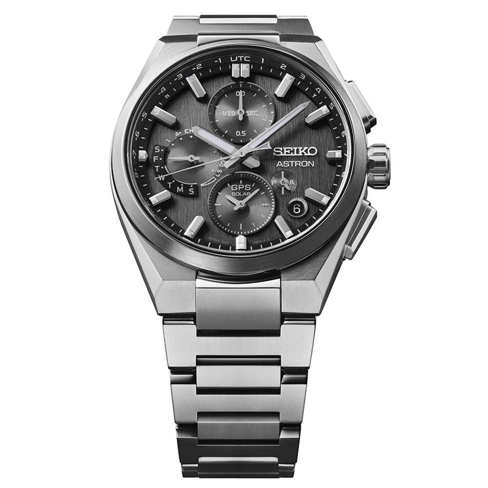 SEIKO 精工 Astron 太陽能 GPS 鈦金屬 雙時區計時腕錶 母親節 禮物 推薦 (5X83-0AE0D/SSH163J1)