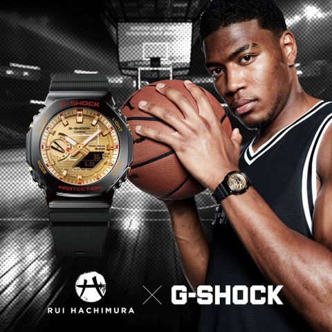 CASIO 卡西歐 G-SHOCK NBA 八村壘聯名 八角形金屬錶圈 藍牙 太陽能電力 GBM-2100RH-1A_44.4mm