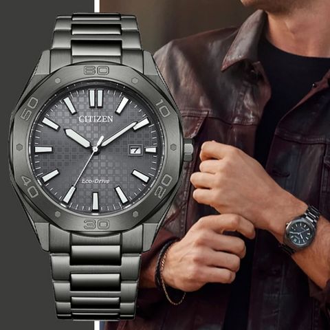 CITIZEN 星辰錶  光動能 八角形 日期 夜光 男錶 手錶-BM7637-81H