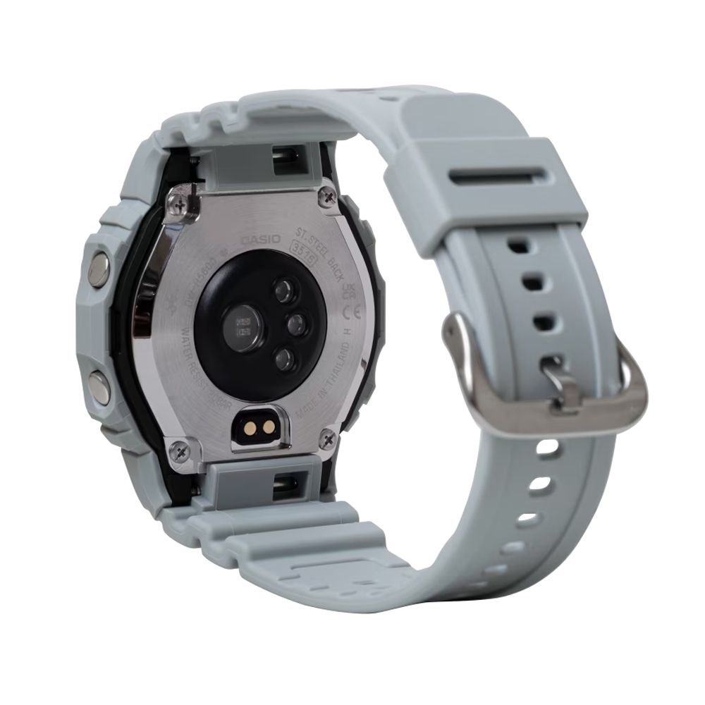 CASIO 卡西歐 G-SHOCK G-SQUAD太陽能藍芽心率監測 金屬框多功能錶-淺灰 DW-H5600MB-8A9