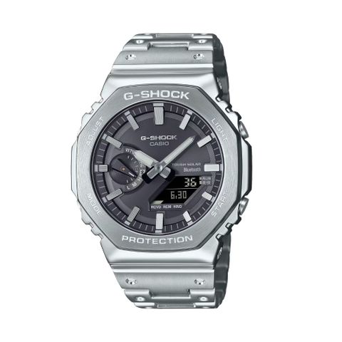 CASIO 卡西歐 G-SHOCK 藍牙 太陽能電力 時尚耀黑 全金屬 八角形錶殼 GM-B2100SD-1A_44.4mm