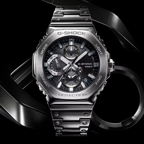 CASIO 卡西歐 G-SHOCK 藍牙 太陽能電力 率性酷黑 全金屬 八角形錶殼 GMC-B2100D-1A_46.3mm