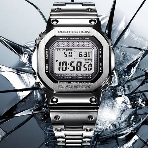 CASIO卡西歐 G-SHOCK 太陽能x藍牙連線 多功能電子腕錶 43.2mm / GMW-B5000D-1