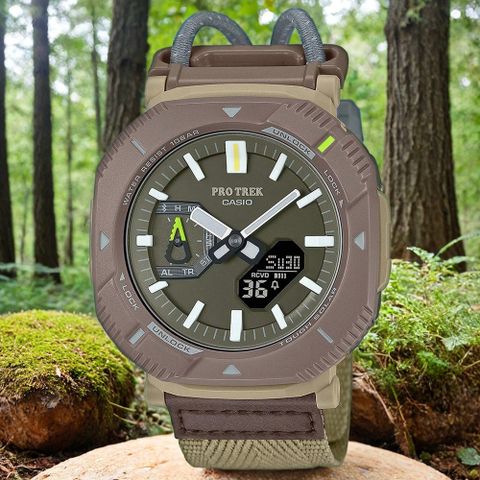 CASIO 卡西歐 PROTREK 戶外登山錶 彈力繩錶帶 太陽能藍芽手錶(PRJ-B001B-5)