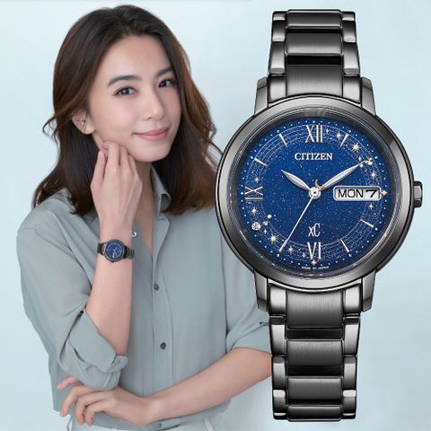 CITIZEN 星辰 xC 限量款光動能優雅氣質腕錶/甄星閃耀聯名款/32.5mm/EW2428-59L