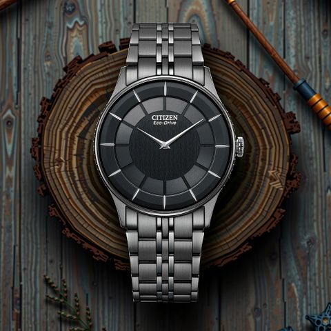 CITIZEN 星辰 光動能紳士超薄經典手錶-黑/36.2mm(AR3017-58E)