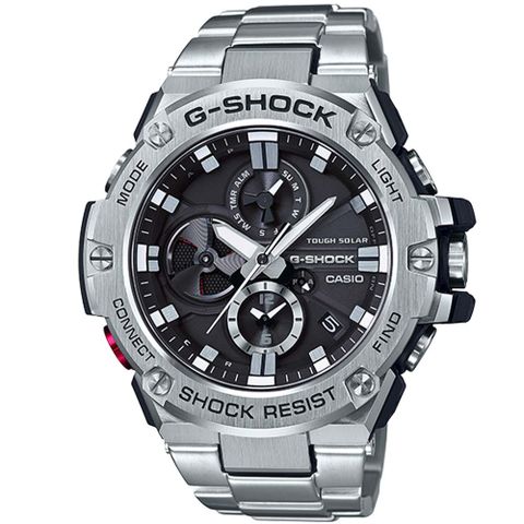 CASIO 卡西歐 G-SHOCK G-STEEL 系列 藍芽太陽能電力 高密度分層防護構造 GST-B100D-1A_53.8mm