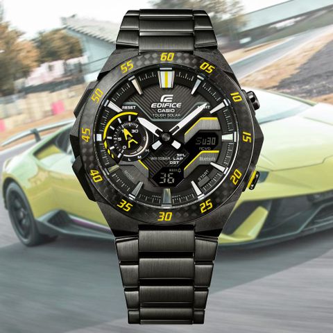 CASIO 卡西歐 EDIFICE WINDFLOW 太陽能 藍芽 方程式賽車雙顯錶 ECB-2200RC-1A9
