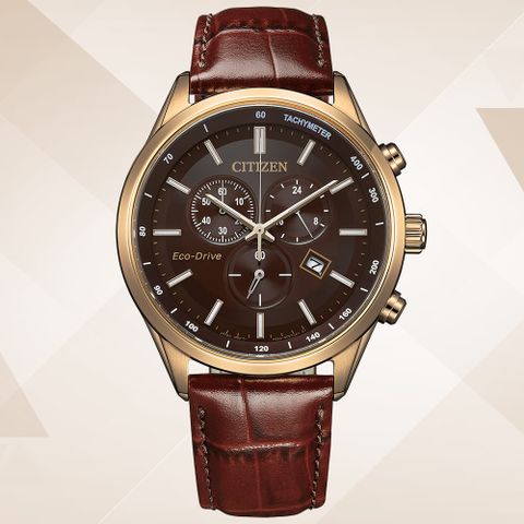 CITIZEN星辰 GENTS系列 亞洲限定 光動能 時尚計時腕錶 42mm / AT2573-07X