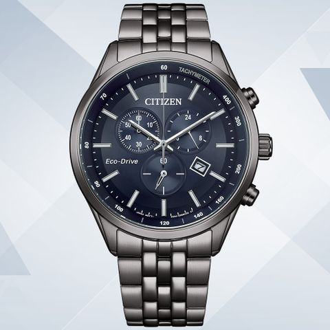 CITIZEN星辰 GENTS系列 亞洲限定 光動能 時尚計時腕錶 42mm / AT2577-57L