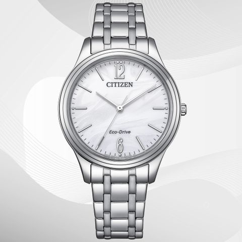 CITIZEN星辰 LADYS系列 光動能 簡約時尚腕錶 34mm / EM0411-71A