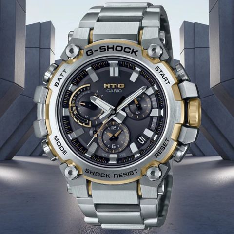 CASIO 卡西歐 G-SHOCK MT-G系列 太陽能x藍牙連線 多功能電波腕錶 母親節 禮物 推薦 MTG-B3000D-1A9