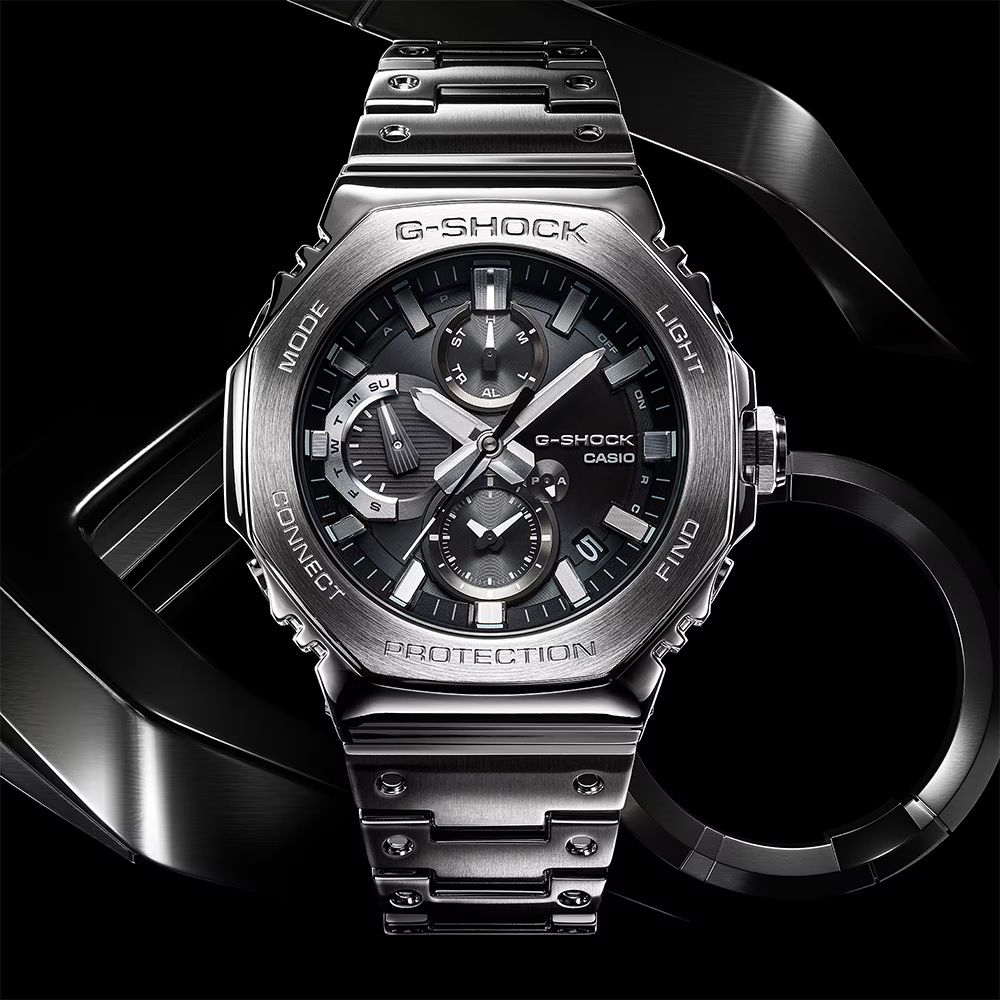 CASIO 卡西歐 G-SHOCK 八角不鏽鋼 太陽能藍芽三眼計時錶 手錶 GMC-B2100D-1A
