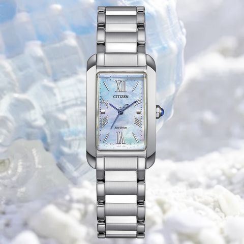 CITIZEN 星辰 L系列 限量 光動能 白蝶貝 方形女錶 EW5620-55N