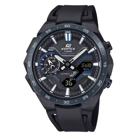 【CASIO 卡西歐】EDIFICE 方程式賽車懸吊系統 太陽能藍芽雙顯錶 ECB-2200PB-1A_48.2mm