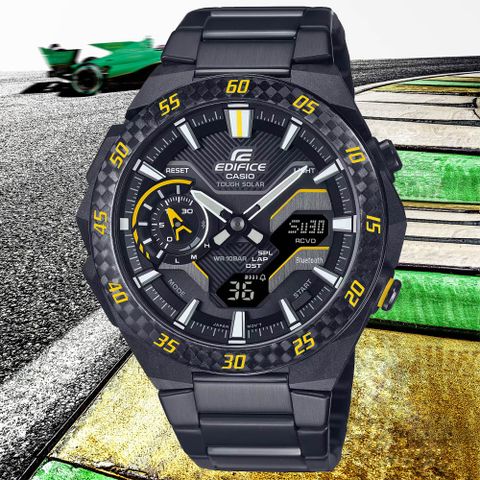 CASIO卡西歐 EDIFICE 太陽能x藍牙連線 賽車計時腕錶 ECB-2200RC-1A9