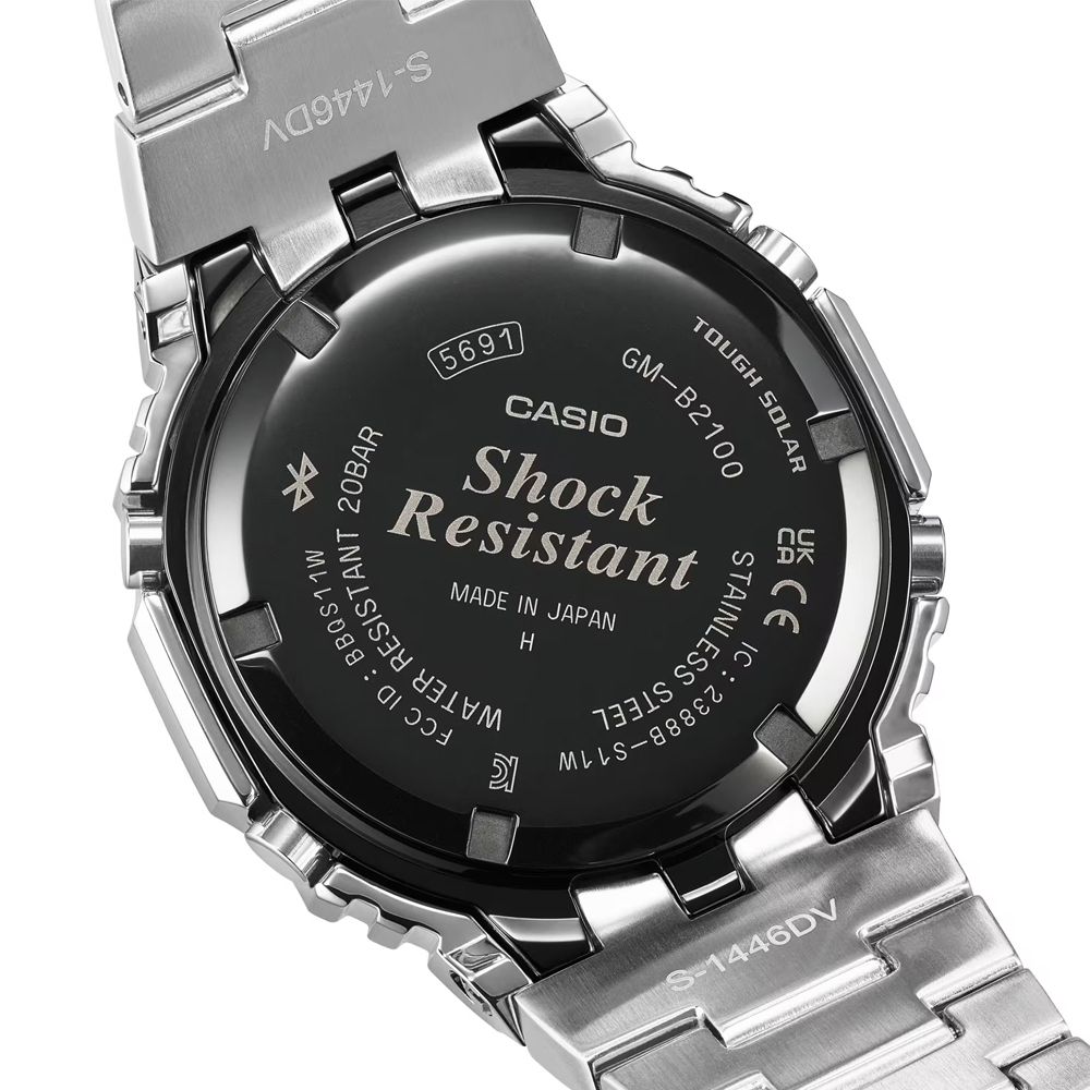 CASIO 卡西歐 G-SHOCK 全金屬 太陽能 藍芽 八角形 雙顯錶 手錶 男錶 GM-B2100SD-1C