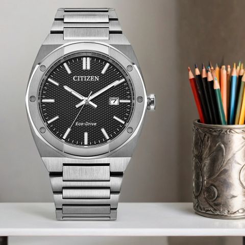 CITIZEN 星辰 父親節推薦款 光動能都會大三針手錶-銀x黑 BM7660-54E