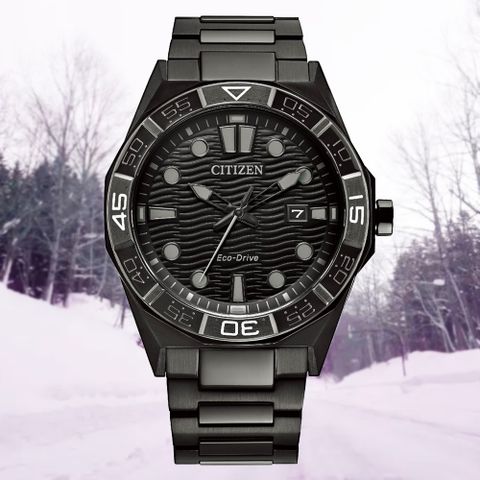 CITIZEN 星辰 GENTS 光動能 波浪紋 男錶 AW1855-52E