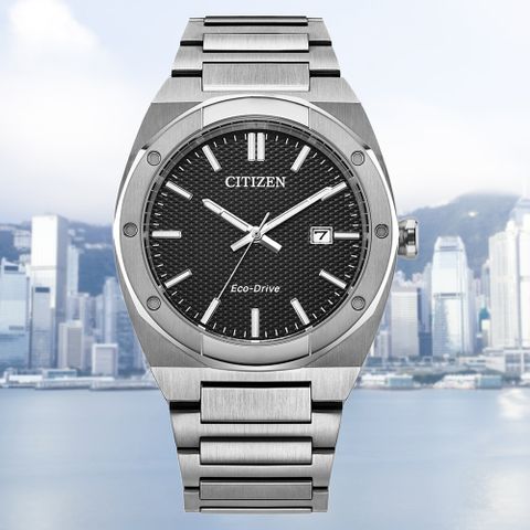 CITIZEN 星辰 GENTS 光動能 銀色黑面 男錶 BM7660-54E