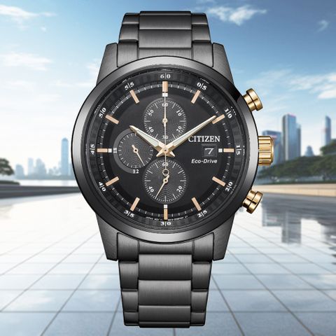 CITIZEN 星辰 Chronograph 光動能 碼錶計時 男錶 CA0746-85E