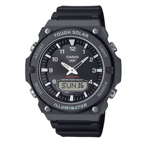 【CASIO卡西歐】G-Shock雙顯100米防水太陽能錶 AQ-S820W-1A