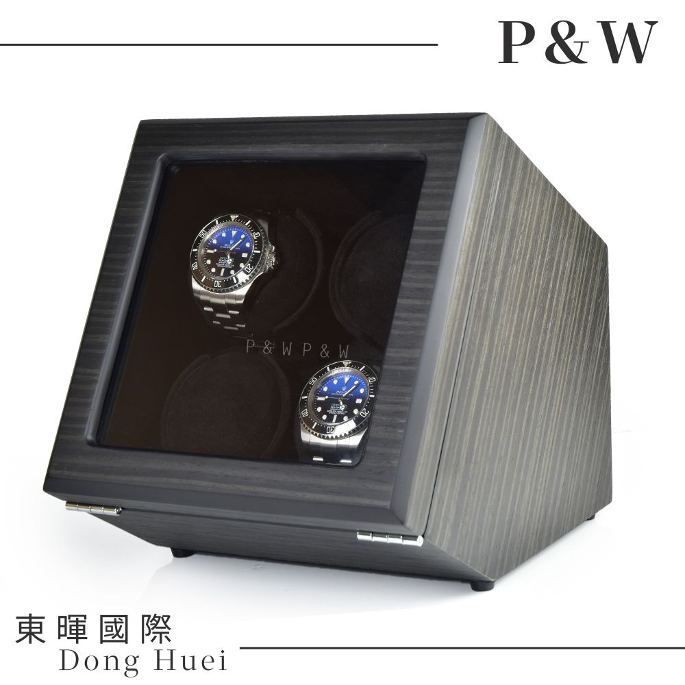 P&W 【手錶上鍊盒】【木質鋼烤】【玻璃鏡面】4支裝 四種模式 動力儲存盒 機械錶專用 旋轉盒 錶盒