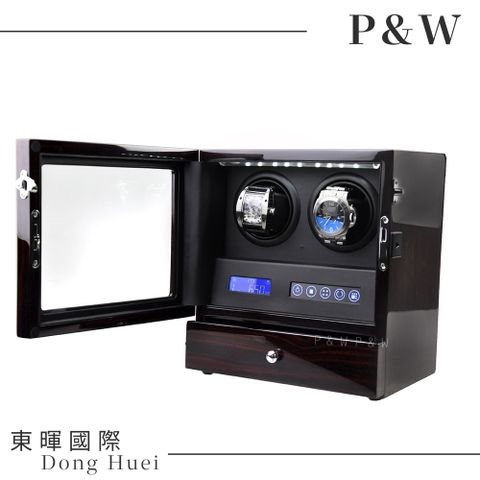 【P&W手錶上鍊盒】2+2支裝 5種轉速設定 矽膠錶枕【大錶專用】觸控式面板 LED顯示 遙控功能 機械錶專用