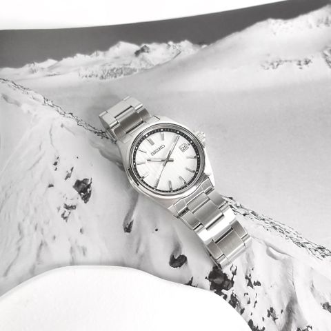 SEIKO 精工 / SBTH001 / 經典條紋 礦石強化玻璃 日期 防水100米 不鏽鋼手錶 白色 40mm