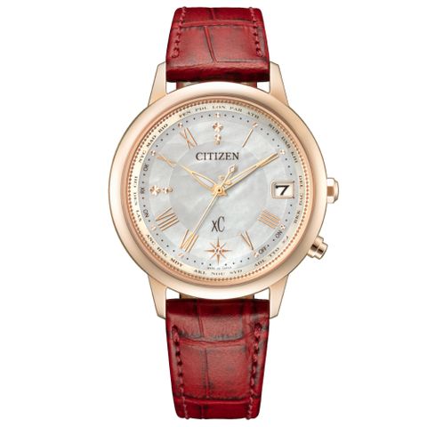 CITIZEN XC 女神風采電波光動能鈦金屬腕錶CB1105-02W