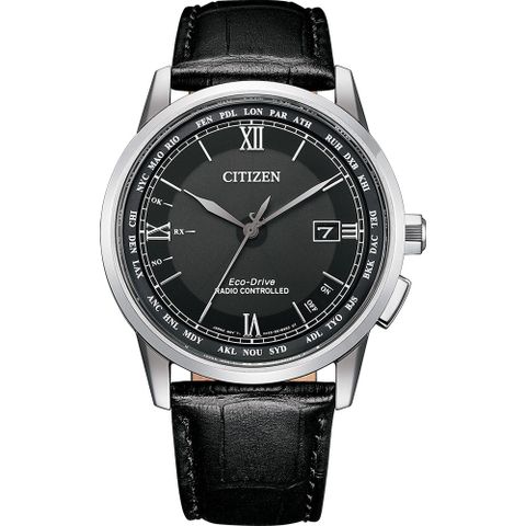 CITIZEN 星辰 羅馬數字限量光動能電波萬年曆手錶/CB0151-19E