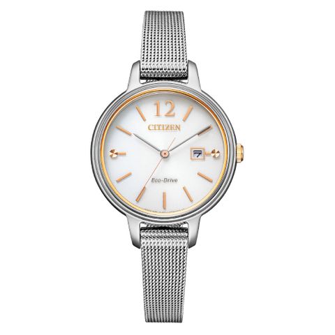 CITIZEN LADYS優雅米蘭帶光動能腕錶EW2449-83A