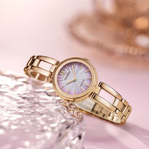 CITIZEN 星辰 Eco-Drive 手環造型 鋼錶帶 光動能女錶 EM0809-83Z 粉/玫瑰金 28mm