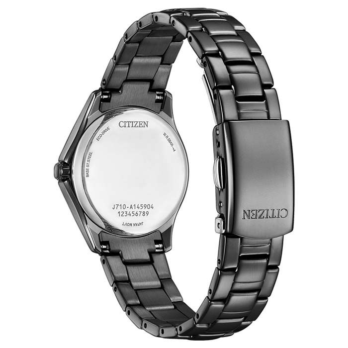 CITIZEN 星辰  Eco-Drive 典雅晶鑽 鋼錶帶 日期 光動能女錶 FE1255-84L 藍/黑 29mm