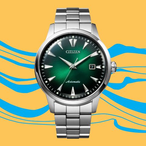 CITIZEN 星辰 限量款黑潮再現復刻機械錶/綠/41mm/NK0007-88X