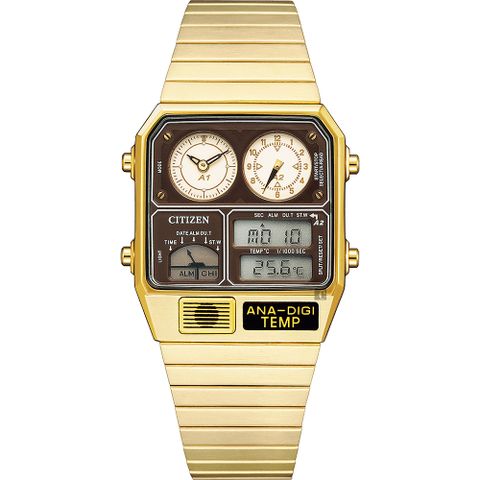 母親感恩月▼送禮推薦CITIZEN 星辰 ANA-DIGI TEMP 80年代復古設計手錶 指針/數位/溫度顯示 JG2103-72X