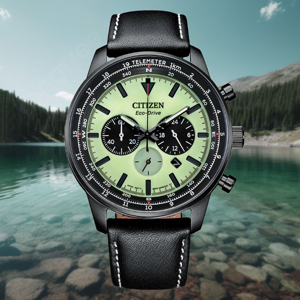 CITIZEN 星辰 Chronograph 光動能 碼錶計時三眼大錶徑腕錶-44mm CA4505-21X