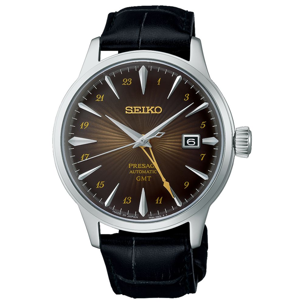 SEIKO 精工 PRESAGE GMT調酒師系列經典機械錶-40.5mm(4R34-00J0Q/SSK039J1)