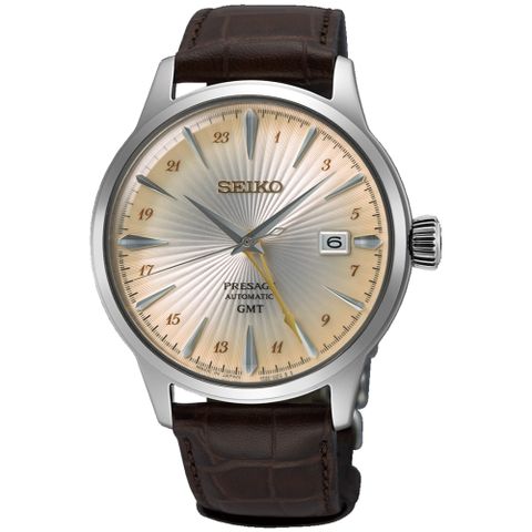 SEIKO 精工 PRESAGE GMT調酒師系列經典機械錶-40.5mm(4R34-00J0J/SSK041J1)