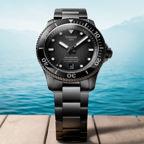 TISSOT 天梭 Seastar 1000 廣告款 海星300米潛水機械錶-40mm T1208073305100