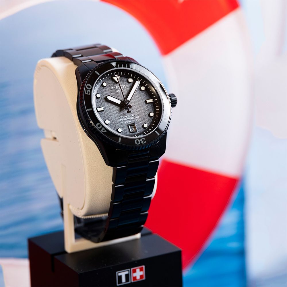 TISSOT 天梭 Seastar 1000 廣告款 海星300米潛水機械錶-40mm T1208073305100