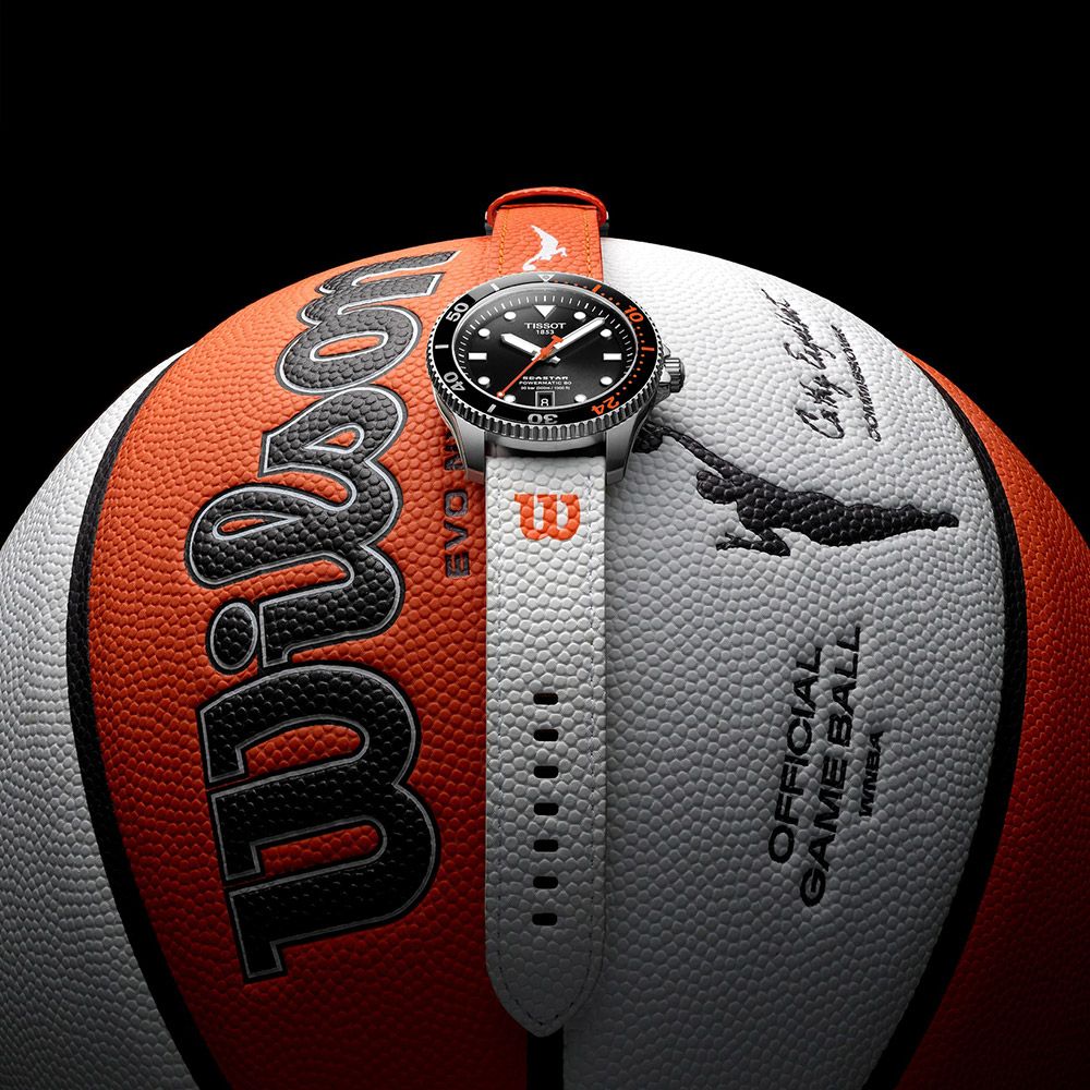 TISSOT 天梭 官方授權 Seastar Wilson WNBA 機械錶-40mm 加贈白色錶帶 T1208071705100