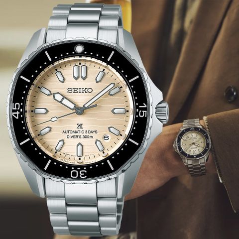 SEIKO精工 PROSPEX系列 多邊形錶殼 300米 潛水機械腕錶 41.3mm (6R55-00J0S/SPB481J1)