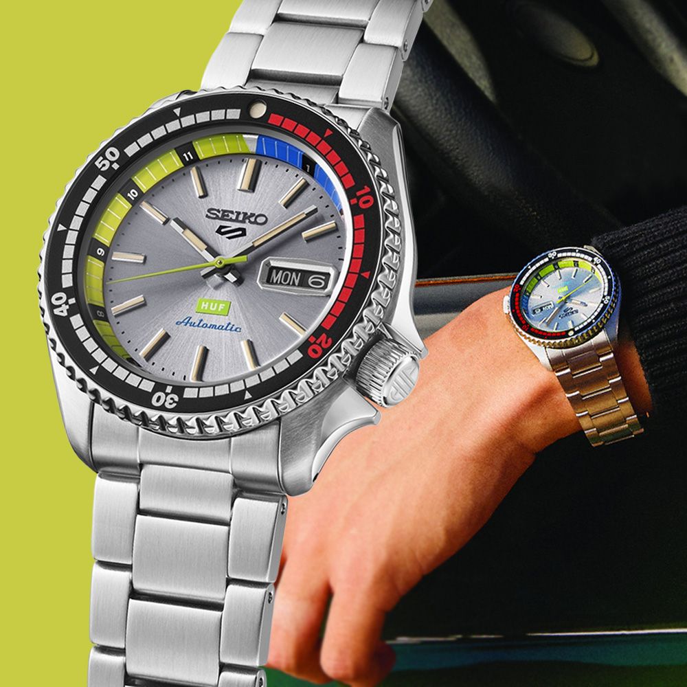 SEIKO 精工 5 Sports HUF 潮牌聯名限量款 機械錶_SK028 SRPL33K1/4R36-16J0N