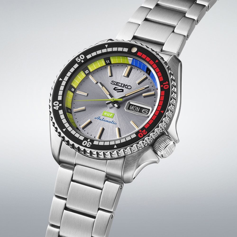 SEIKO 精工 5 Sports HUF 潮牌聯名限量款 機械錶_SK028 SRPL33K1/4R36-16J0N